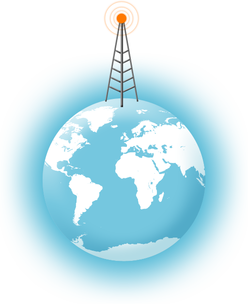 Image: Telecommunication - Globe and radio tower